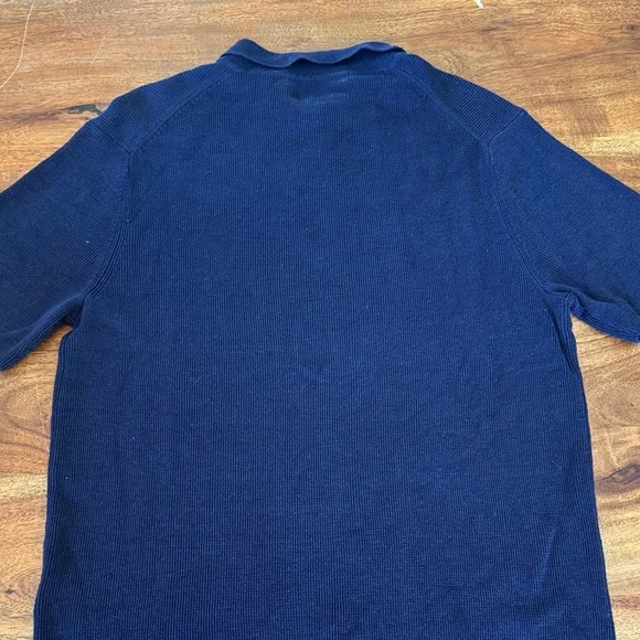 Polo Ralph Lauren 100% Linen Knit Polo Navy Blue Men's Large NWT - Picture 4 of 4
